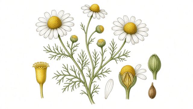 Botanical plate of Chamomile from the book